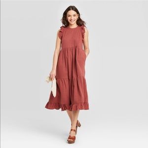 Target Sleeveless Ruffle Tiered Midi Dress XS